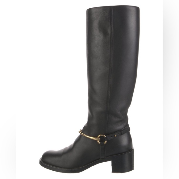 Gucci Horsebit Leather Riding Knee-High Boots - Picture 1 of 7